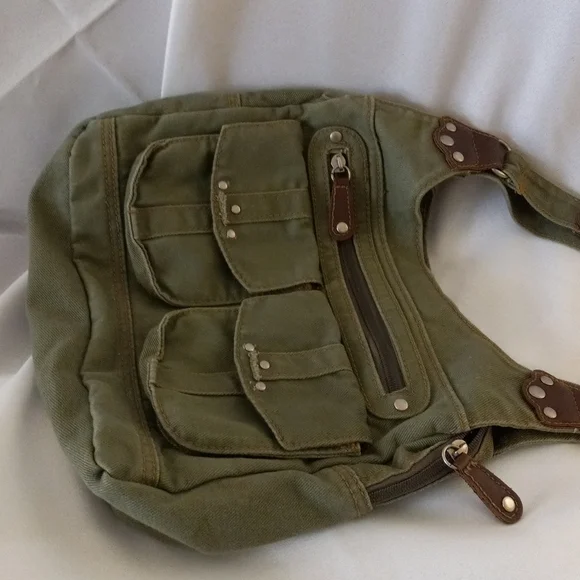COPY - Women or men's army green cloth bag - Picture 2 of 9
